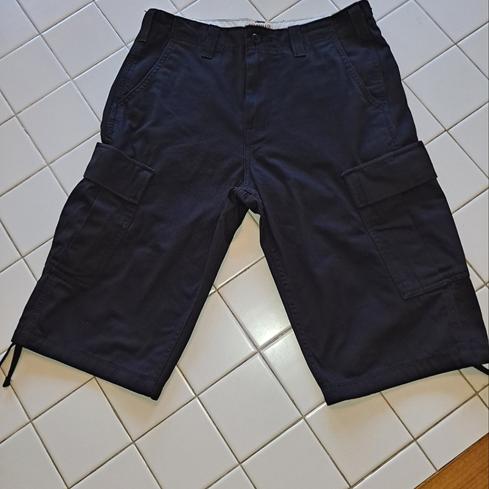 Levi's cargo shorts black denim men’s casual uniform work travel bottoms summer
